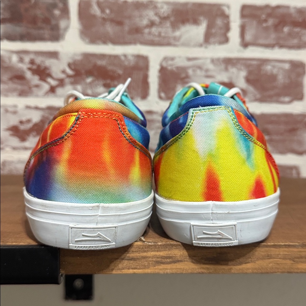 Lakai Men's Griffin Sneakers- Orange Tie-Dye / Lace-Up / Low-Top / Size 11 - Picture 4 of 11